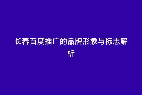 长春百度推广的品牌形象与标志解析