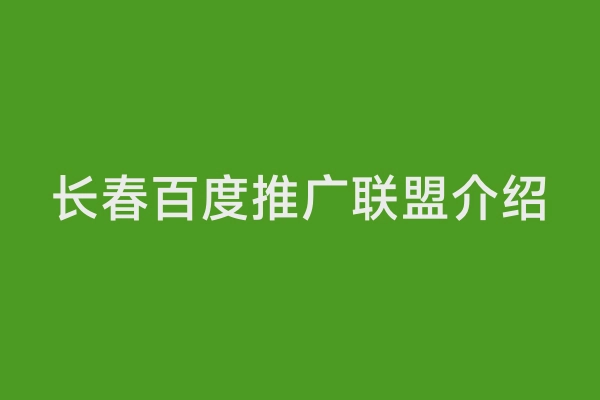长春百度推广联盟介绍
