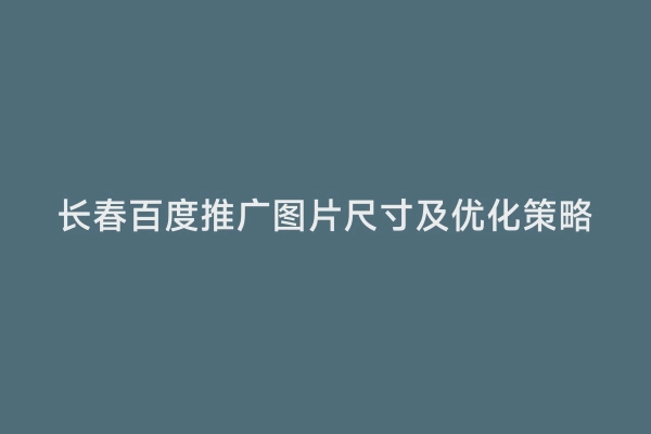 长春百度推广图片尺寸及优化策略
