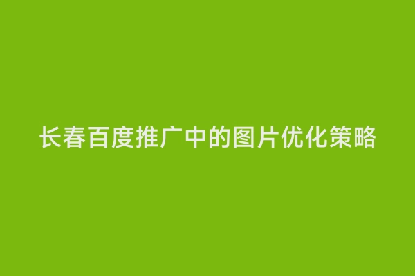 长春百度推广中的图片优化策略