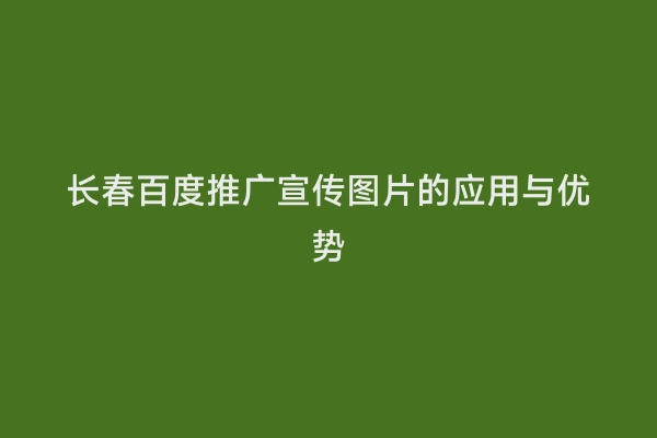 长春百度推广宣传图片的应用与优势